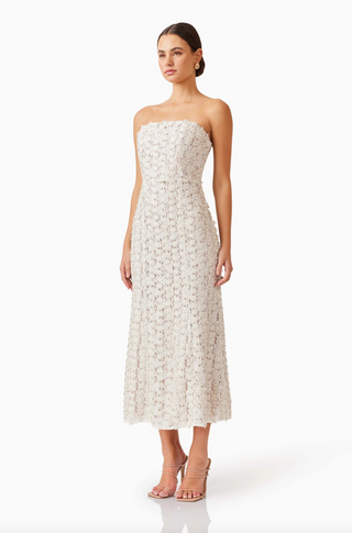 Cali Midi Dress - Ivory Gold