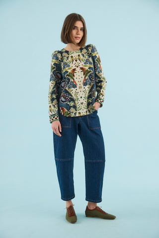 Harris Top - Birds of a Feather Navy