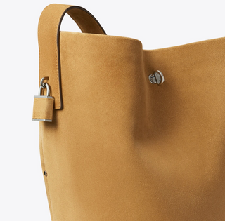 Locke Suede Slim Medium Bucket Bag - Wild Tabacco