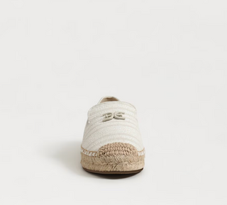 Kathleen Espadrille Flat Loafer - White Natural Canvas