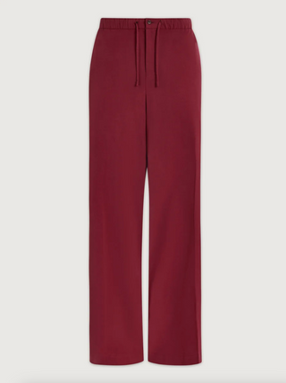 Textured Stretch Wide Leg Pant - Rumba Rose