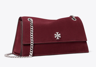 Kira Turnlock Suede Shoulder Bag - Merlot