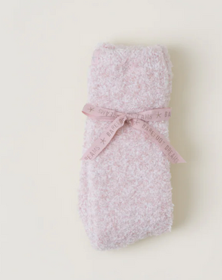 CozyChic Heathered Socks - Dusty Rose White