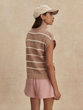 Haney Zip Through Knit - Light Taupe