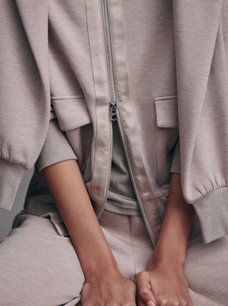 Roxbury Zip Through - Taupe Marl