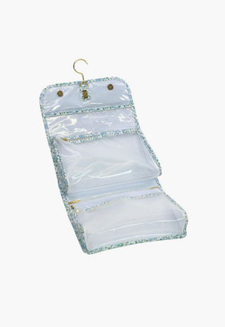 Luxe Hanging Toiletry Bag - Hamptons Floral Chambray Pinstripe Liner