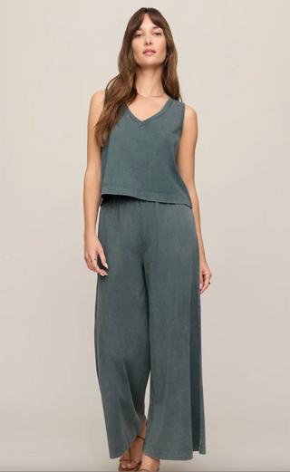 Sloane V-Neck Top - Emerald Cove