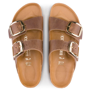 Arizona Big Buckle Oiled Leather Cognac Sandal