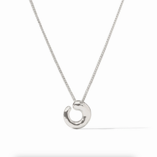 Solara Spiral Delicate Necklace - Silver