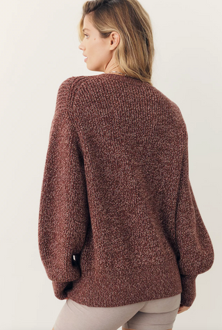 Goldie Knit Sweater - Deep Mahogany Fleck