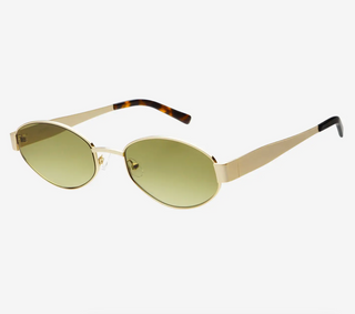 Soho Womens Oval Sunglasses - Gold/Green