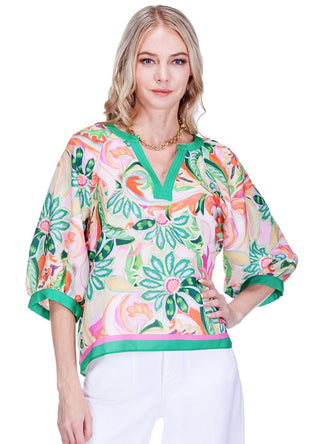 Stitch Trim Top - Patchwork Garden