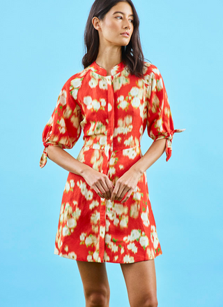 Molly Dress - Aperol Ikat