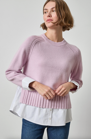 Mixed Media Crewneck Sweater - Sugarplum