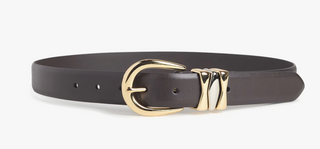 William Split Decision Belt - Dark Brown/ Gold