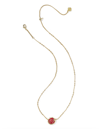 Ladybug Short Pendant Necklace - Gold