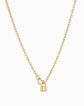 Heart Padlock Interlocking - 18K Gold Plated