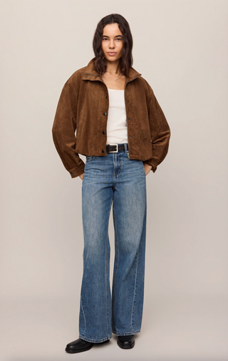 Corin Bubble Hem Jacket - Saddle Suede