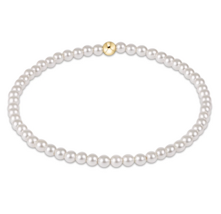 Classic Pearl 3mm Bead Bracelet - Gold