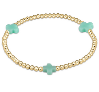Signature Cross 3mm Gold Bracelet - Mint