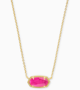 Elisa Short Pendant Necklace - Gold Azalea Illusion