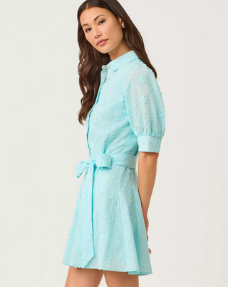 Larkyn Shirtdress - Day Dream Blue Monarch Embroidered