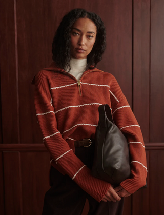 Swanson Half Zip Knit Sweater - Ginger Bread