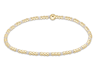 Hope Sincerity Pattern 2mm Bead Bracelet - White