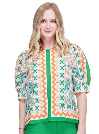 Short Sleeve Top - Palm Fiesta