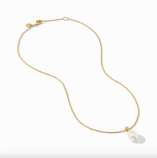 Celeste Pearl Solitaire Necklace - Gold Pearl