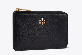 Charlie Quilted Zip Card Case - Black