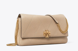 Charlie Quilted Chain Wallet - Soft Cement