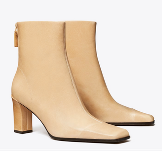 Asymmetric Cap Toe Ankle Boot 75MM - Sand