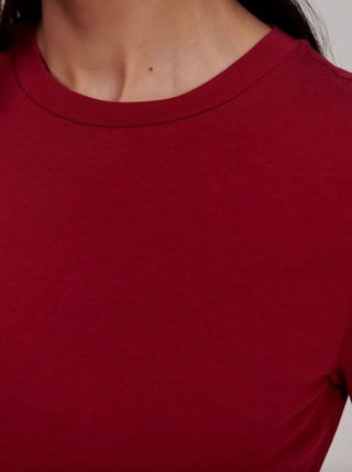 Edna Long Sleeve Fitted Tee - Rumba Rose