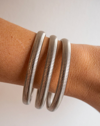 Mini Flex Snake Chain Bracelet (Single Bracelet) - Silver