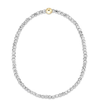 Silver Faceted Hematite 2mm Bead Bracelet - Silver