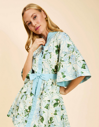 Carmen Mini Dress - Quatrefoil Garden