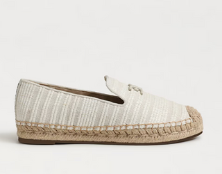 Kathleen Espadrille Flat Loafer - White Natural Canvas