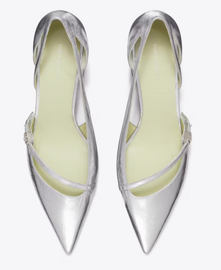 Double T Buckle D'Orsay Pump - Silver