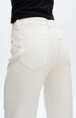 Maeve Mid Rise Straight Woven - White