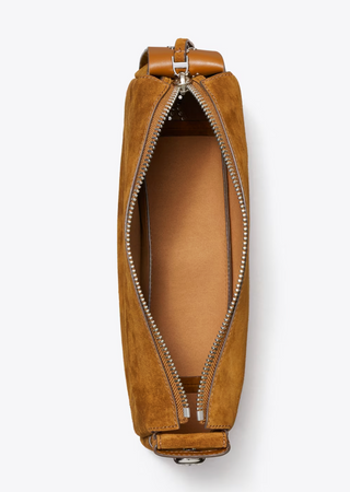 Romy Studded Suede Shoulder Bag - Caramel