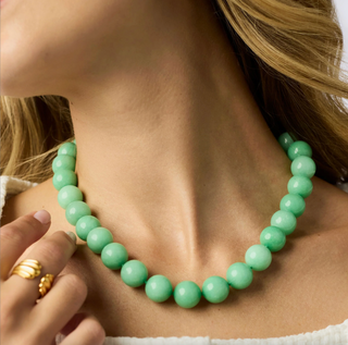 Portofino Beaded Necklace-Aqua Jade-OS