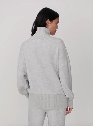 Baker High Neck Sweater - Light Grey Marl