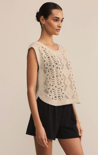 Baroque Sweater Top - Crystal