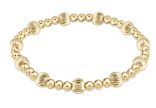 Dignity Sincerity Pattern 6mm Bead Bracelet - Gold