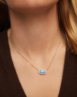 Elisa Pendant Necklace - Gold Periwinkle Kyocera Opal