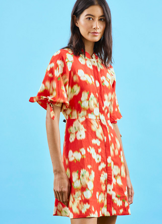 Molly Dress - Aperol Ikat