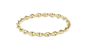 Classic Gold Twisted Thin Band Ring - Gold
