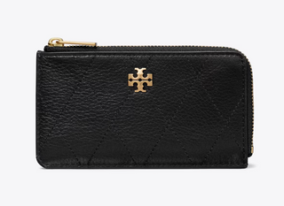 Charlie Quilted Zip Card Case - Black