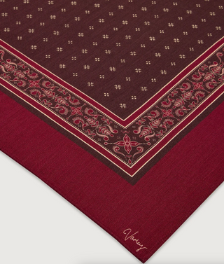 Wool Blend Border Scarf - Rumba Rose